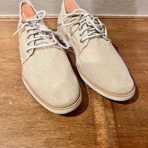 Sherry Top Sider Men's Beige Canvas Oxford Shoes